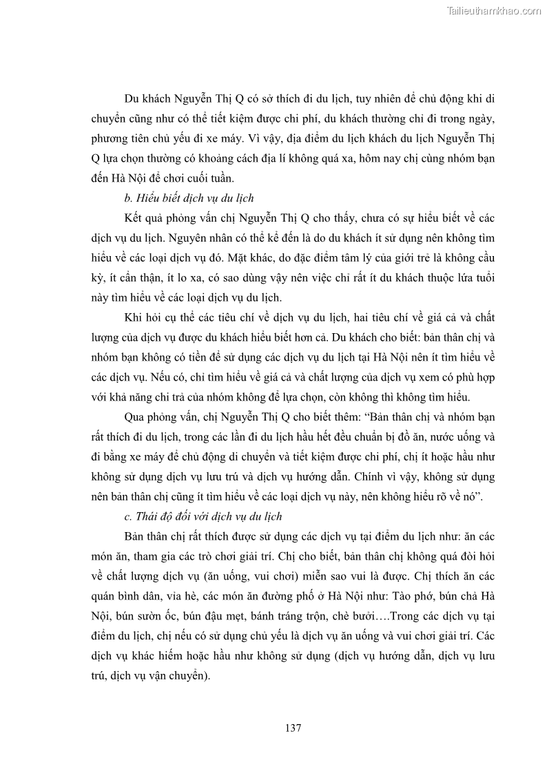 Luận án tiến sĩ tâm lý học Hành vi tiêu dùng của khách du lịch trong nước - 12 Trang 144