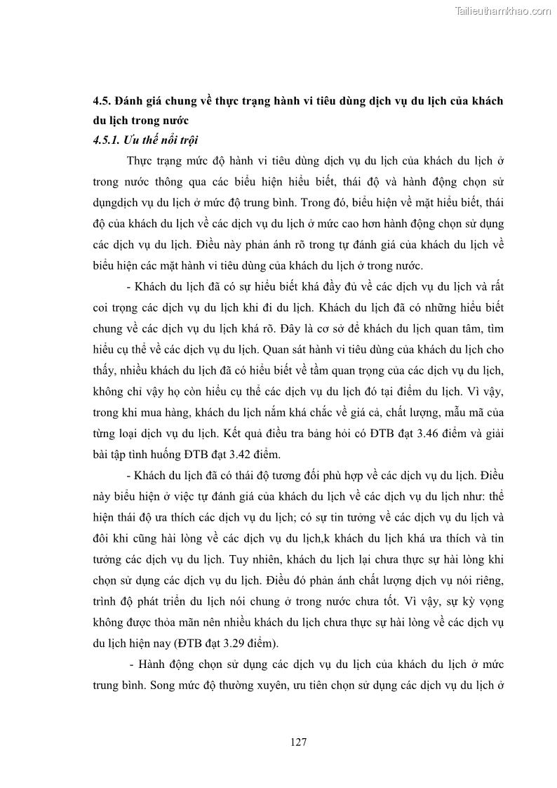 Luận án tiến sĩ tâm lý học Hành vi tiêu dùng của khách du lịch trong nước - 12 Trang 134