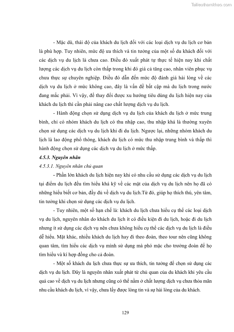 Luận án tiến sĩ tâm lý học Hành vi tiêu dùng của khách du lịch trong nước - 12 Trang 136