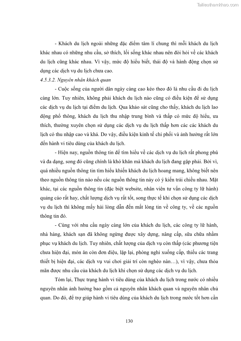 Luận án tiến sĩ tâm lý học Hành vi tiêu dùng của khách du lịch trong nước - 12 Trang 137
