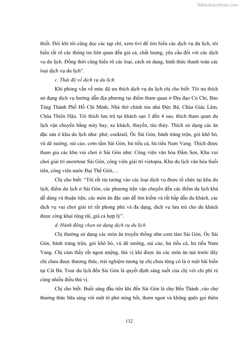 Luận án tiến sĩ tâm lý học Hành vi tiêu dùng của khách du lịch trong nước - 12 Trang 139