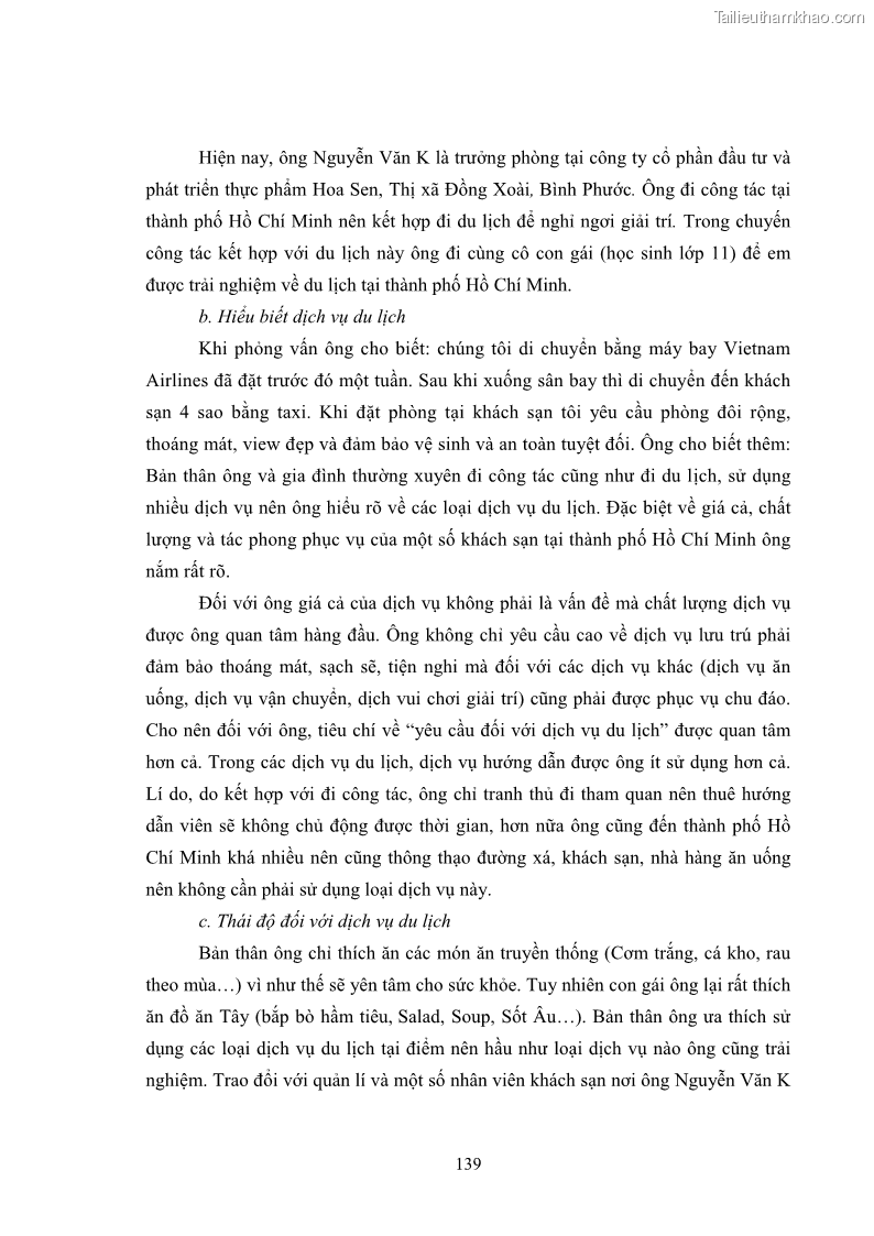 Luận án tiến sĩ tâm lý học Hành vi tiêu dùng của khách du lịch trong nước - 13 Trang 146