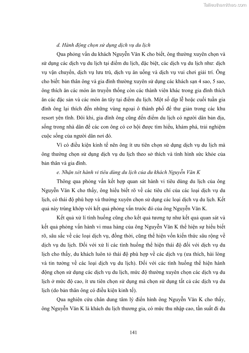 Luận án tiến sĩ tâm lý học Hành vi tiêu dùng của khách du lịch trong nước - 13 Trang 148