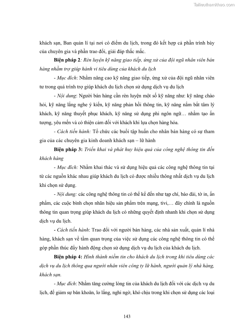 Luận án tiến sĩ tâm lý học Hành vi tiêu dùng của khách du lịch trong nước - 13 Trang 150