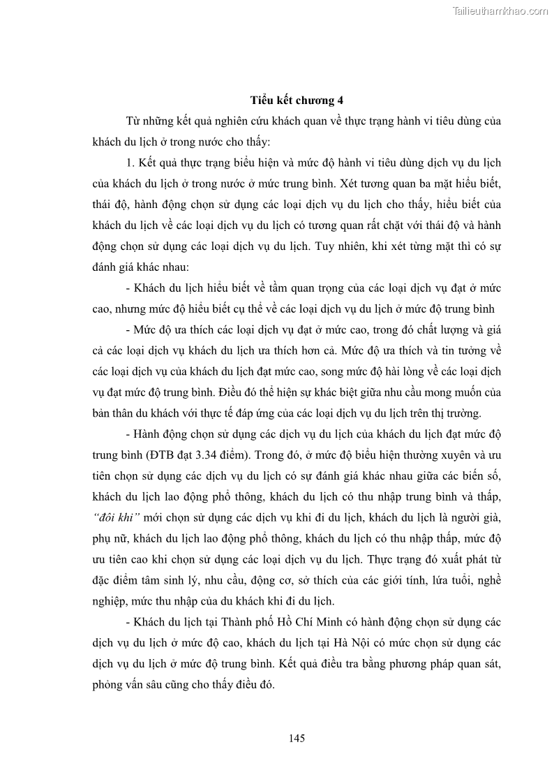 Luận án tiến sĩ tâm lý học Hành vi tiêu dùng của khách du lịch trong nước - 13 Trang 152