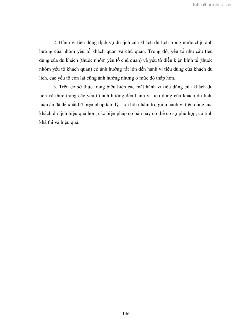 Luận án tiến sĩ tâm lý học Hành vi tiêu dùng của khách du lịch trong nước - 13 Trang 153