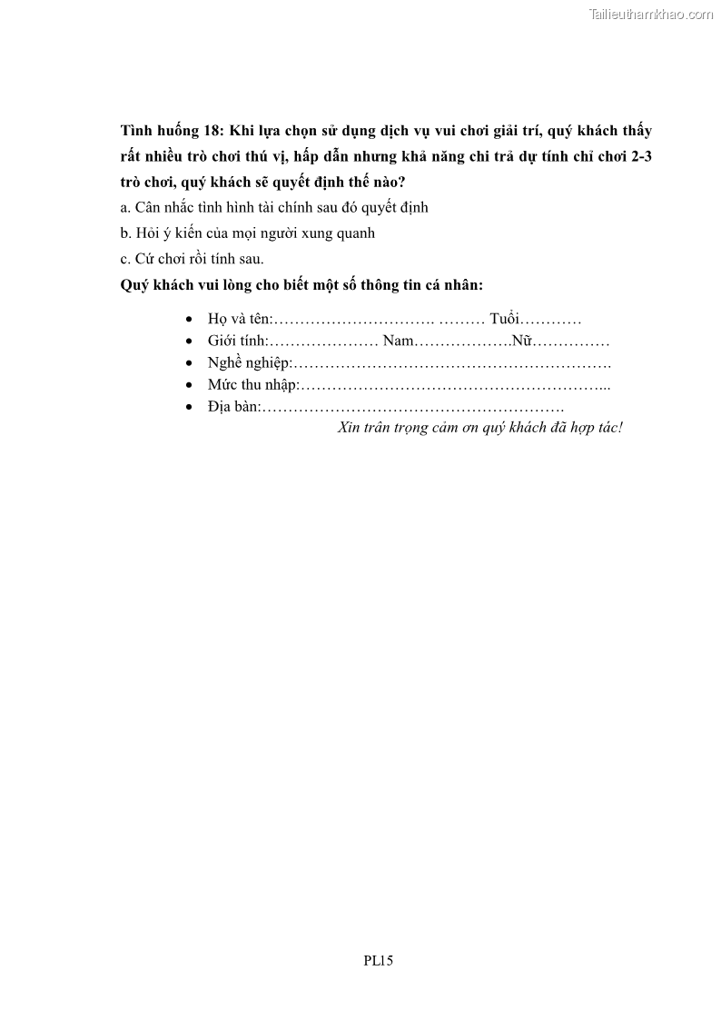 Luận án tiến sĩ tâm lý học Hành vi tiêu dùng của khách du lịch trong nước - 15 Trang 180