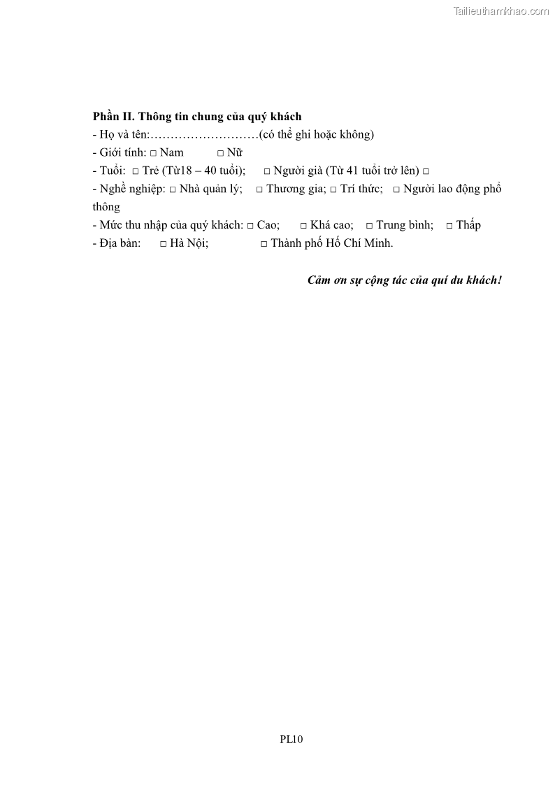 Luận án tiến sĩ tâm lý học Hành vi tiêu dùng của khách du lịch trong nước - 15 Trang 175