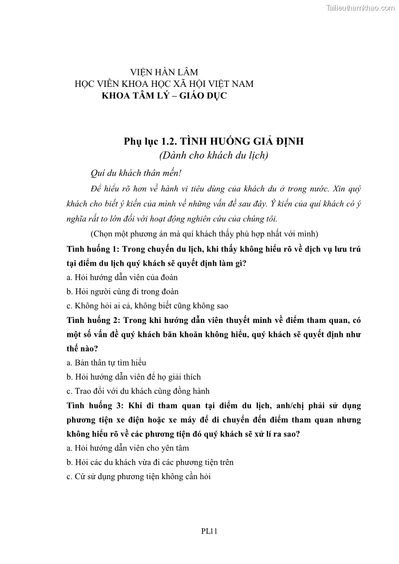 Luận án tiến sĩ tâm lý học Hành vi tiêu dùng của khách du lịch trong nước - 15 Trang 176