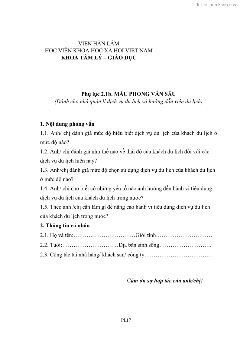 Luận án tiến sĩ tâm lý học Hành vi tiêu dùng của khách du lịch trong nước - 16 Trang 182