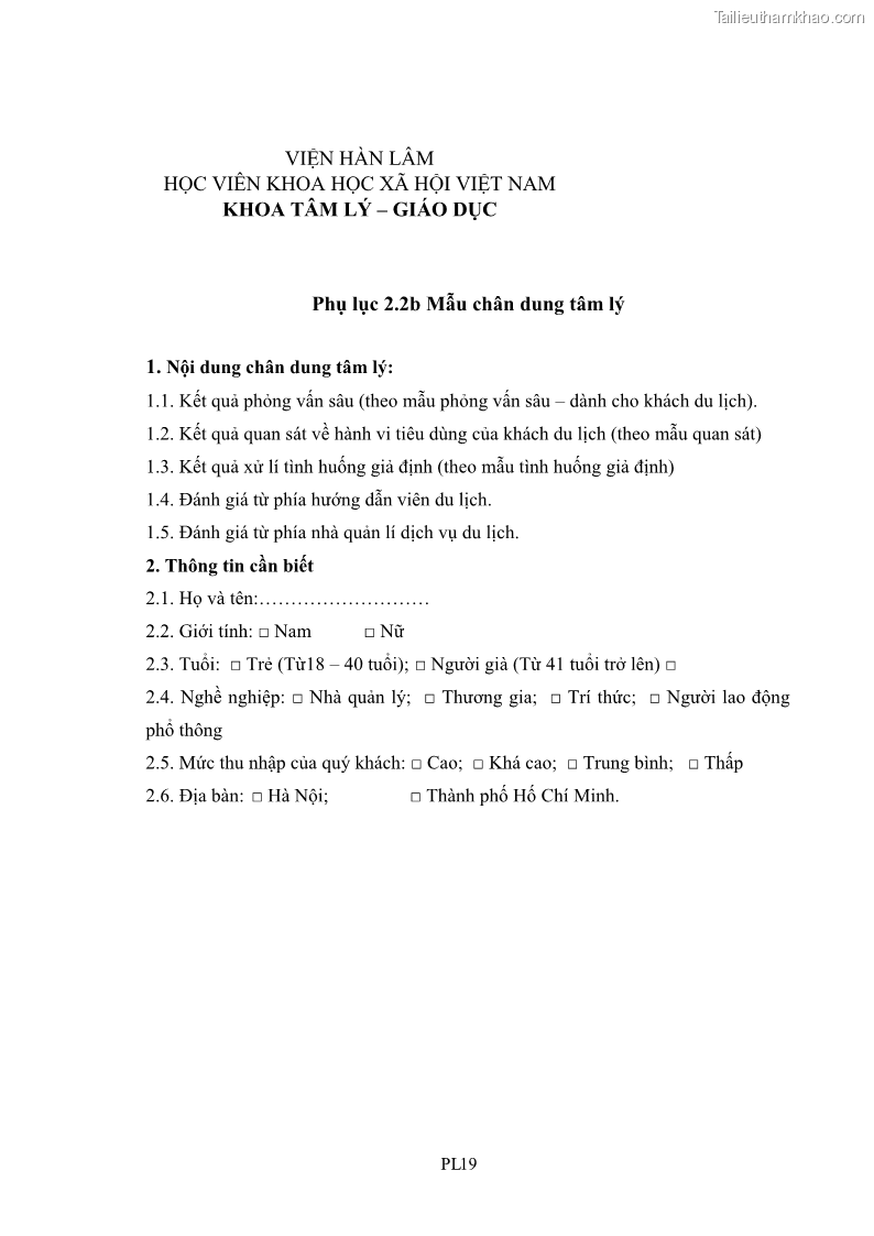 Luận án tiến sĩ tâm lý học Hành vi tiêu dùng của khách du lịch trong nước - 16 Trang 184