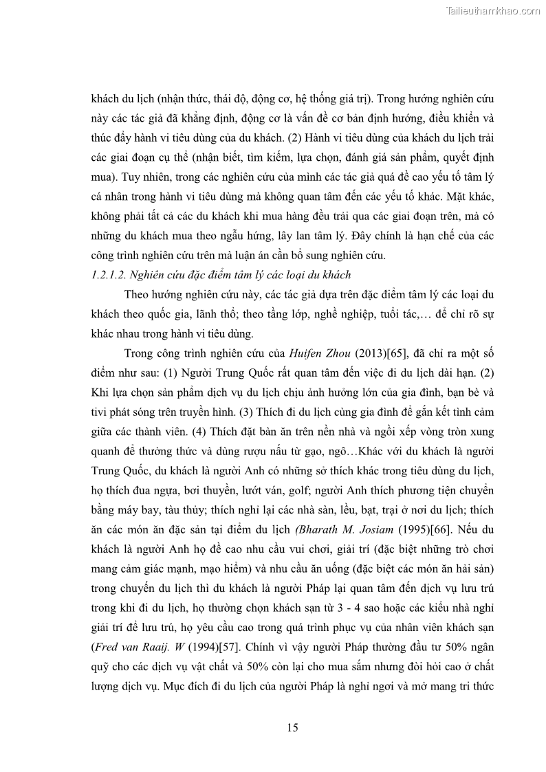 Luận án tiến sĩ tâm lý học Hành vi tiêu dùng của khách du lịch trong nước - 2 Trang 22