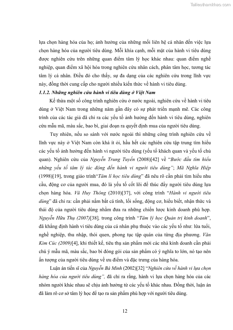 Luận án tiến sĩ tâm lý học Hành vi tiêu dùng của khách du lịch trong nước - 2 Trang 19