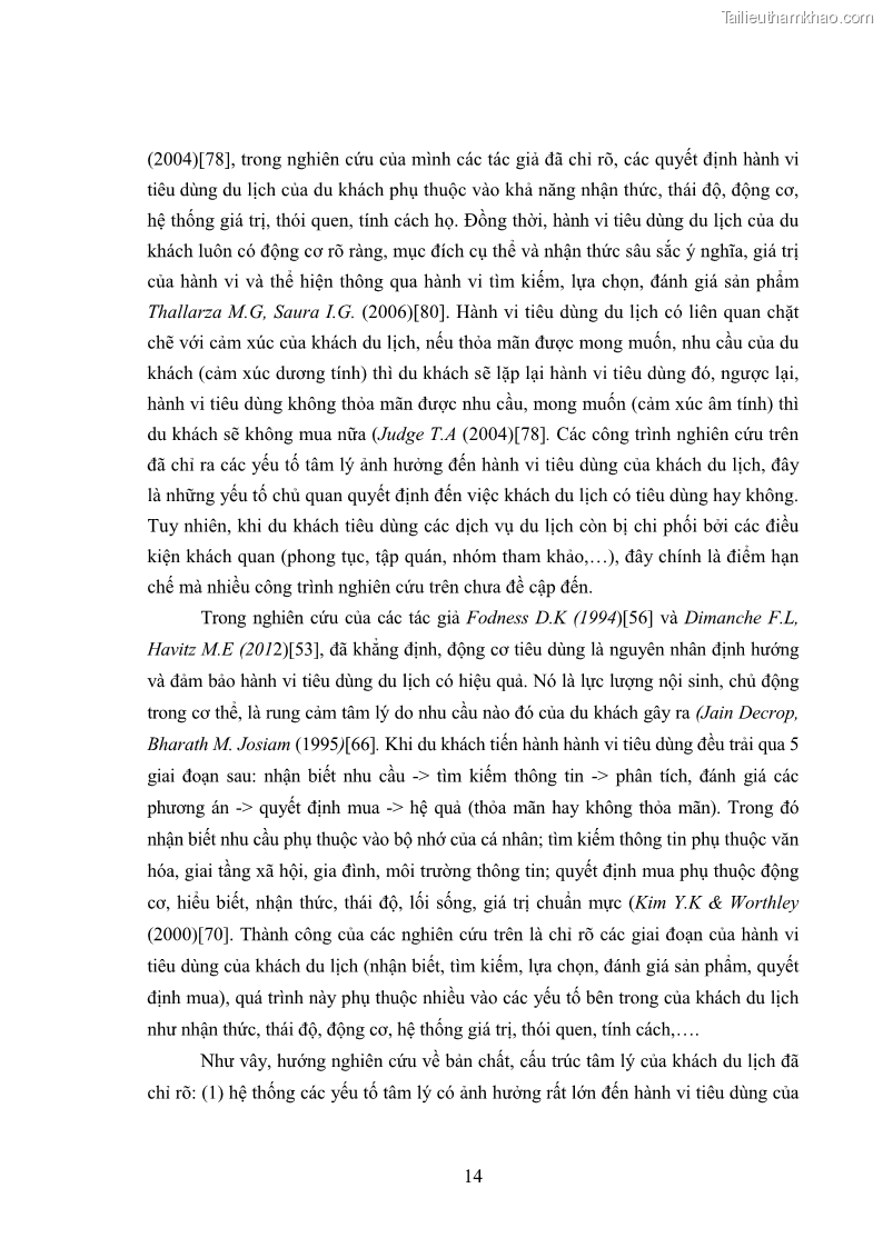 Luận án tiến sĩ tâm lý học Hành vi tiêu dùng của khách du lịch trong nước - 2 Trang 21