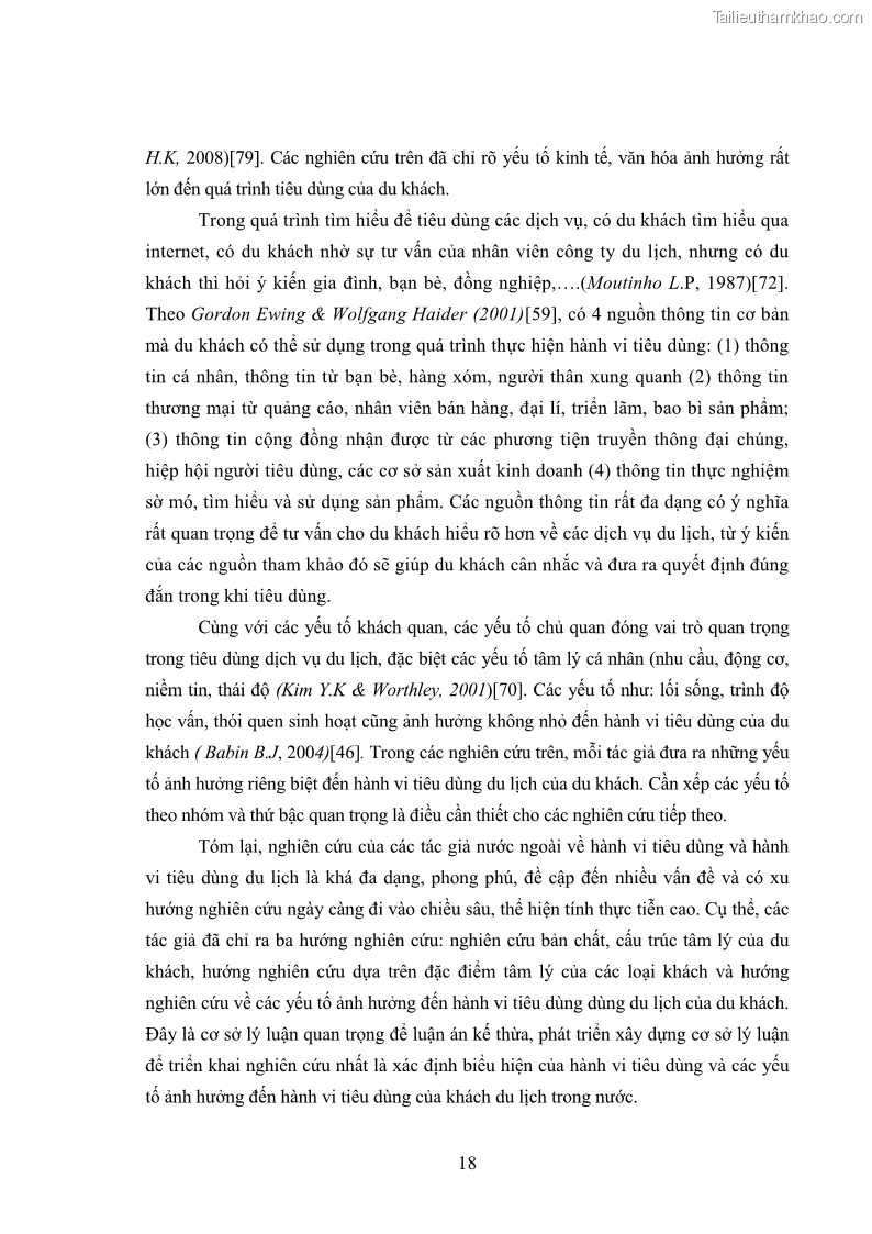 Luận án tiến sĩ tâm lý học Hành vi tiêu dùng của khách du lịch trong nước - 3 Trang 25