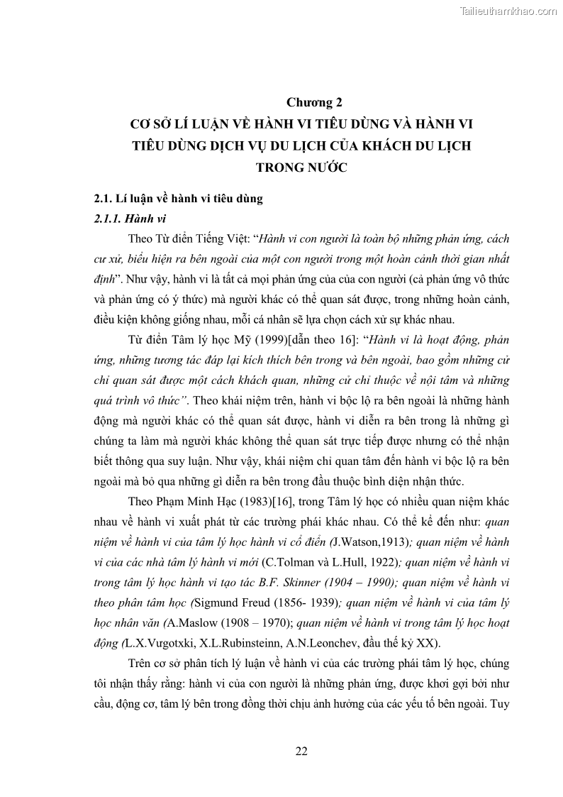 Luận án tiến sĩ tâm lý học Hành vi tiêu dùng của khách du lịch trong nước - 3 Trang 29