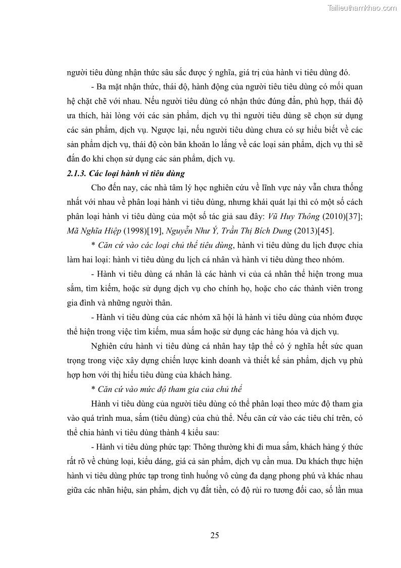 Luận án tiến sĩ tâm lý học Hành vi tiêu dùng của khách du lịch trong nước - 3 Trang 32