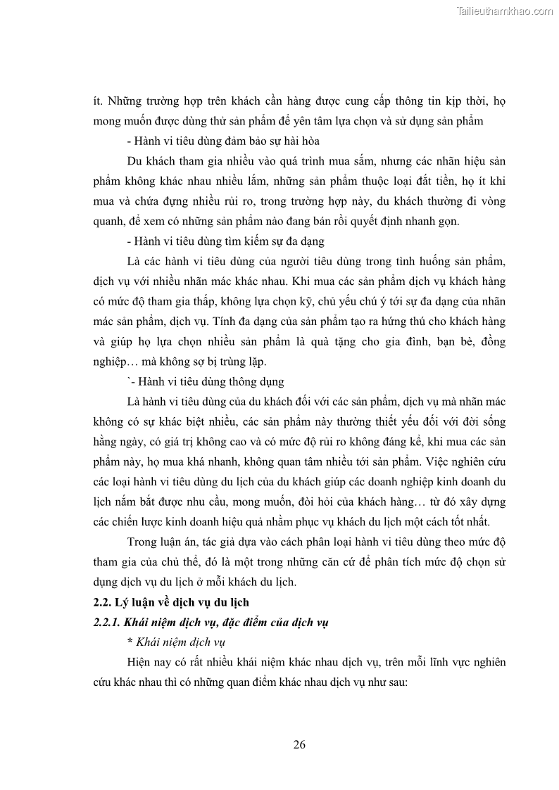 Luận án tiến sĩ tâm lý học Hành vi tiêu dùng của khách du lịch trong nước - 3 Trang 33