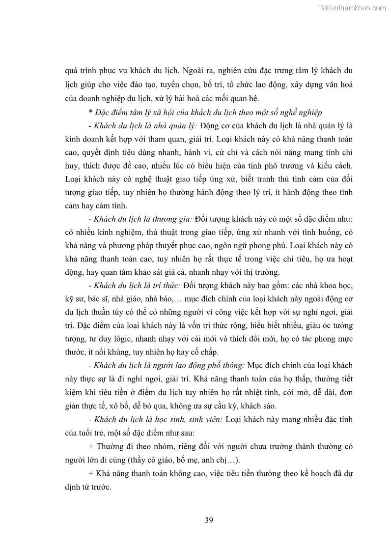 Luận án tiến sĩ tâm lý học Hành vi tiêu dùng của khách du lịch trong nước - 4 Trang 46