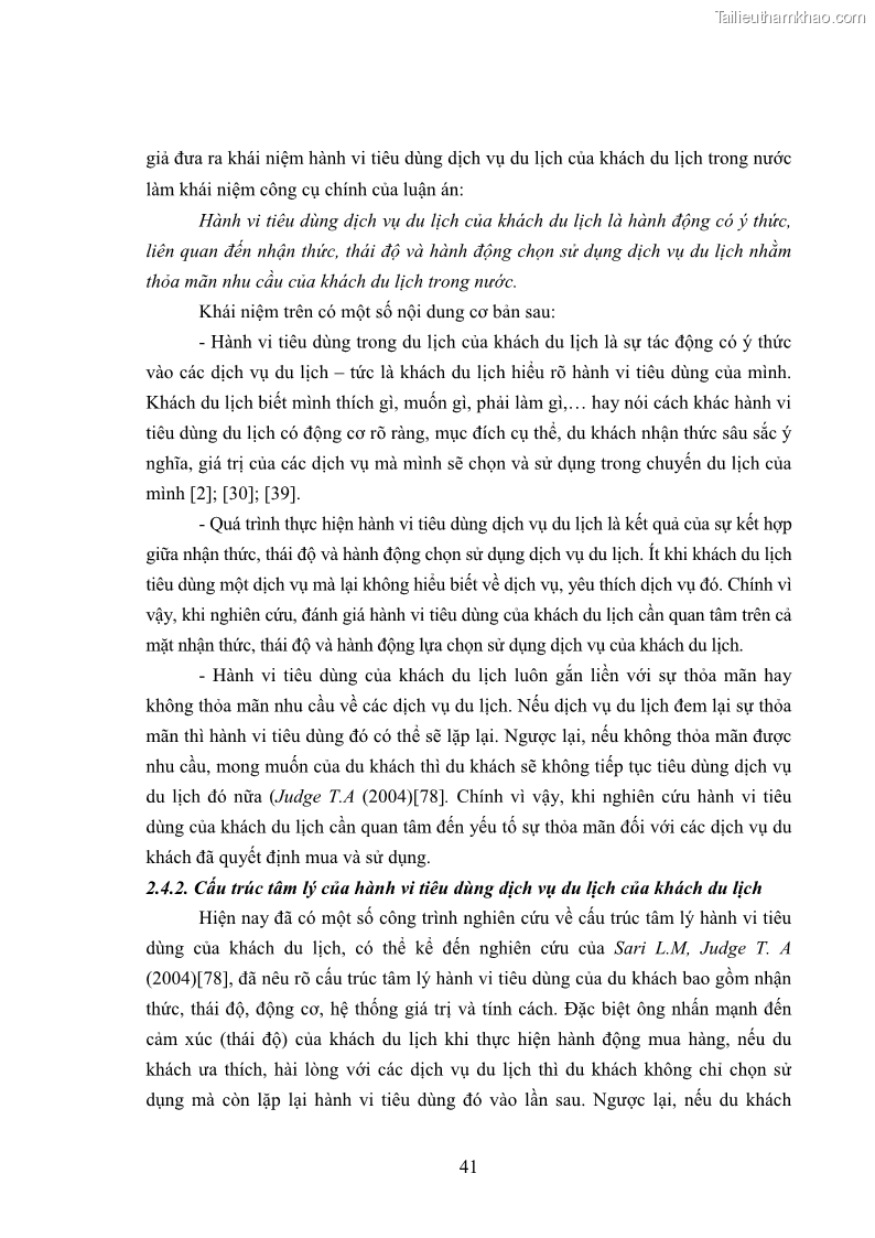 Luận án tiến sĩ tâm lý học Hành vi tiêu dùng của khách du lịch trong nước - 4 Trang 48