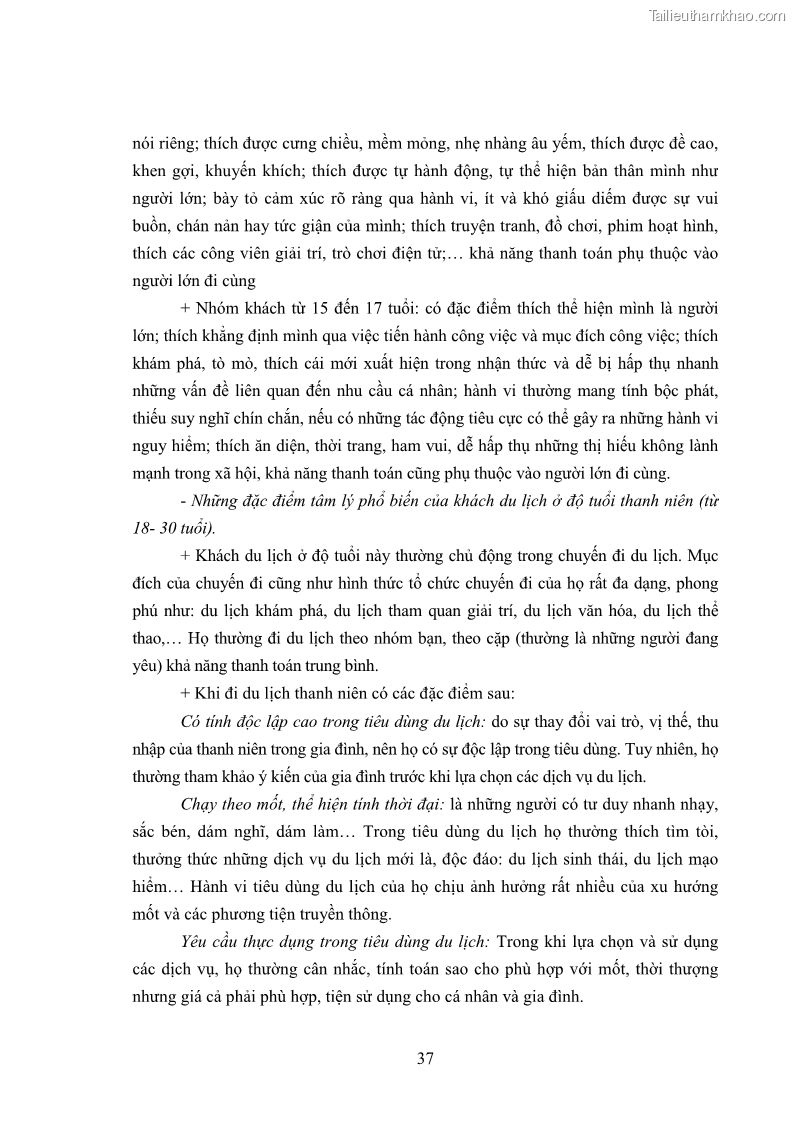 Luận án tiến sĩ tâm lý học Hành vi tiêu dùng của khách du lịch trong nước - 4 Trang 44