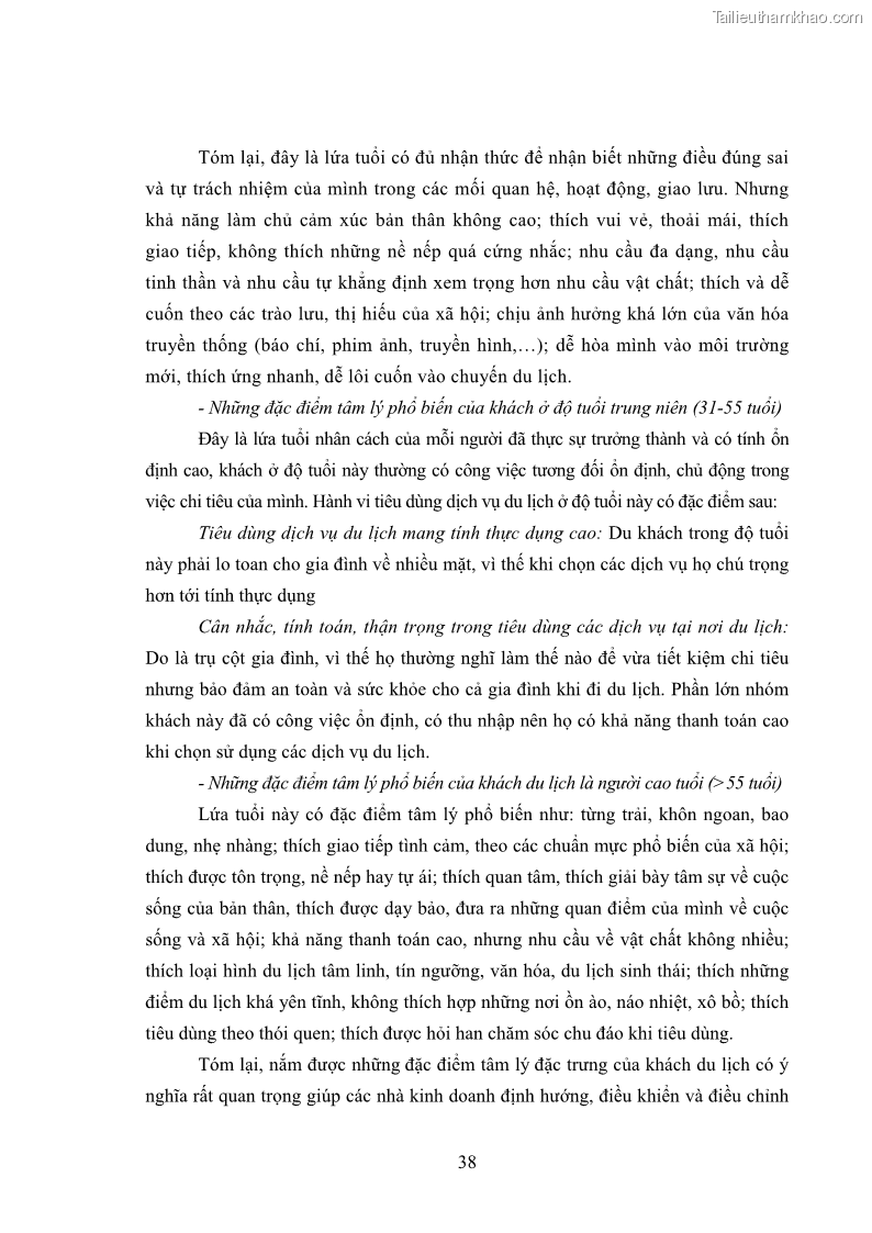 Luận án tiến sĩ tâm lý học Hành vi tiêu dùng của khách du lịch trong nước - 4 Trang 45