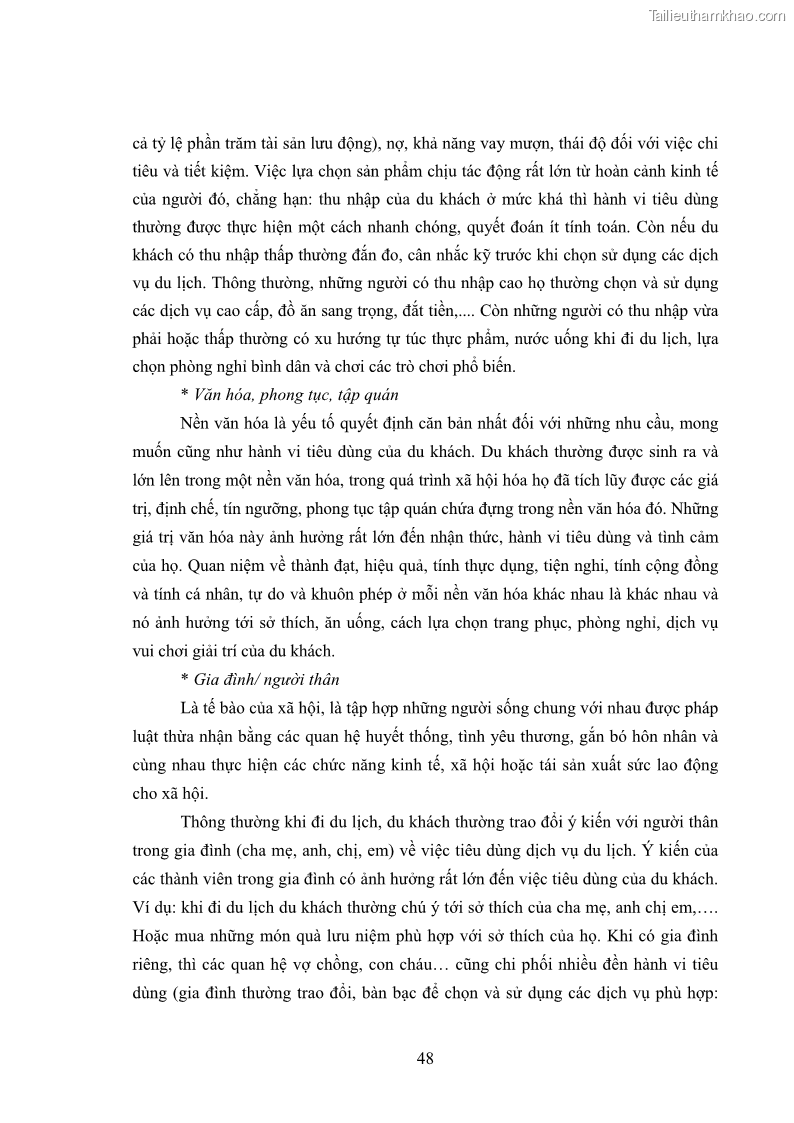 Luận án tiến sĩ tâm lý học Hành vi tiêu dùng của khách du lịch trong nước - 5 Trang 55