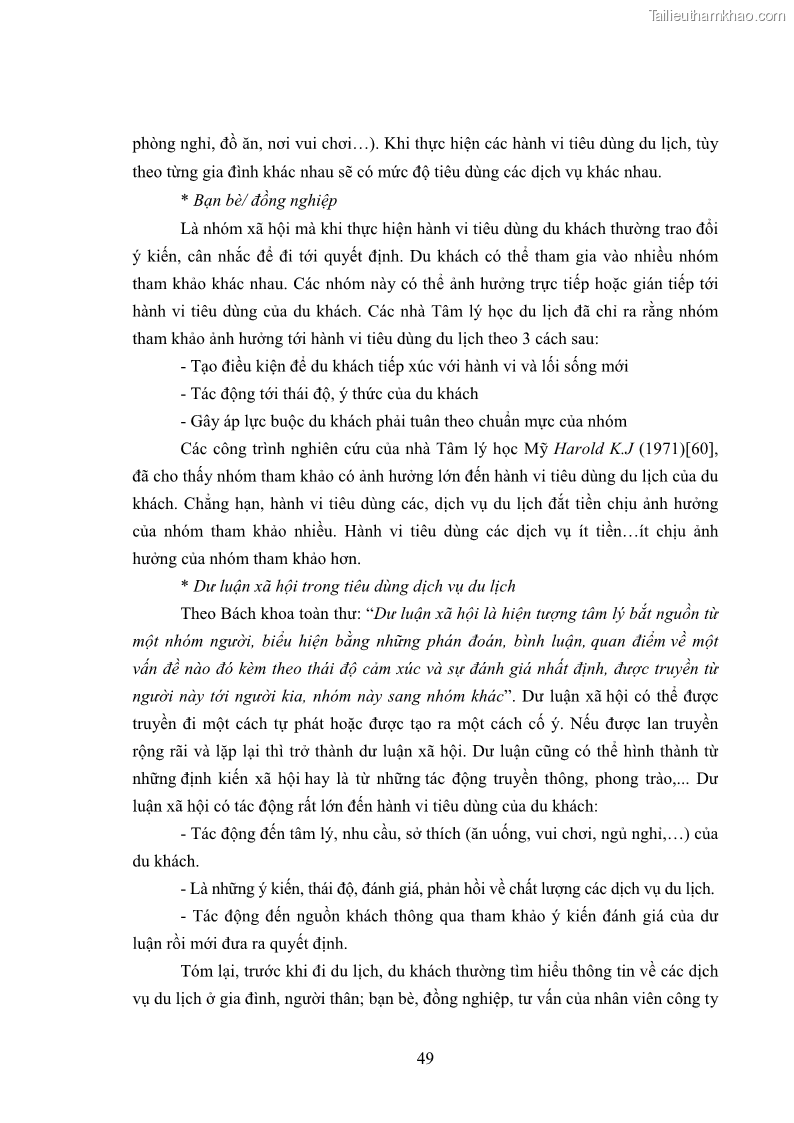 Luận án tiến sĩ tâm lý học Hành vi tiêu dùng của khách du lịch trong nước - 5 Trang 56