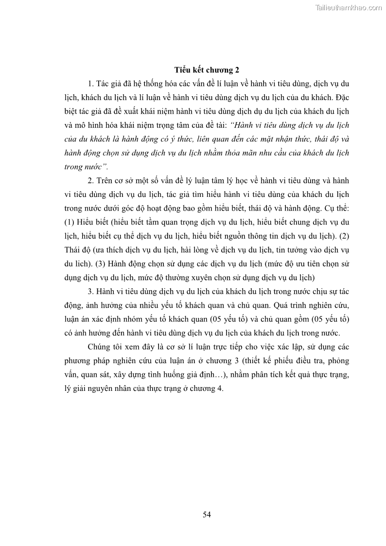 Luận án tiến sĩ tâm lý học Hành vi tiêu dùng của khách du lịch trong nước - 6 Trang 61