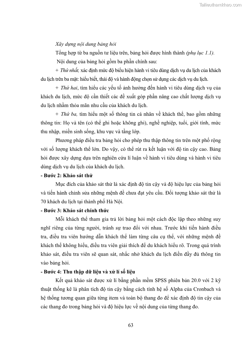 Luận án tiến sĩ tâm lý học Hành vi tiêu dùng của khách du lịch trong nước - 6 Trang 70