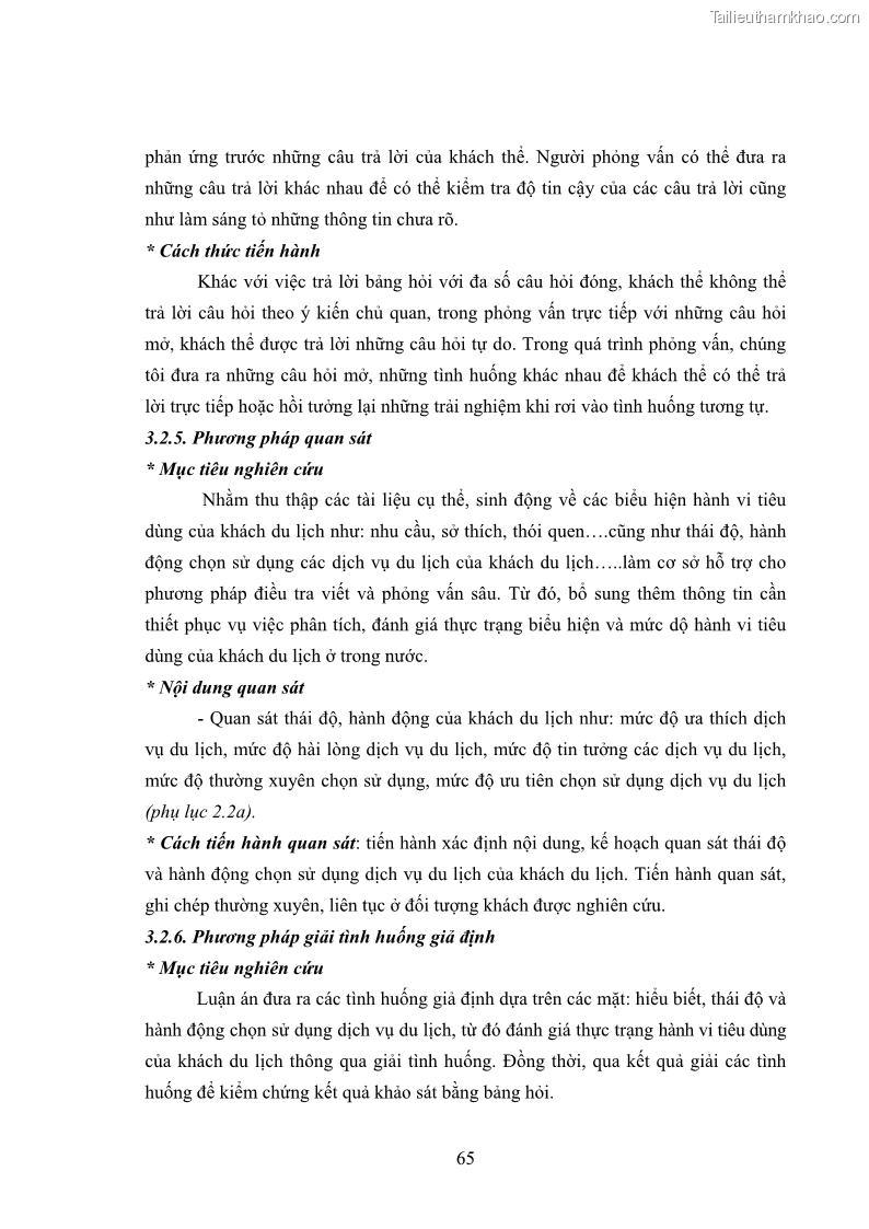 Luận án tiến sĩ tâm lý học Hành vi tiêu dùng của khách du lịch trong nước - 6 Trang 72