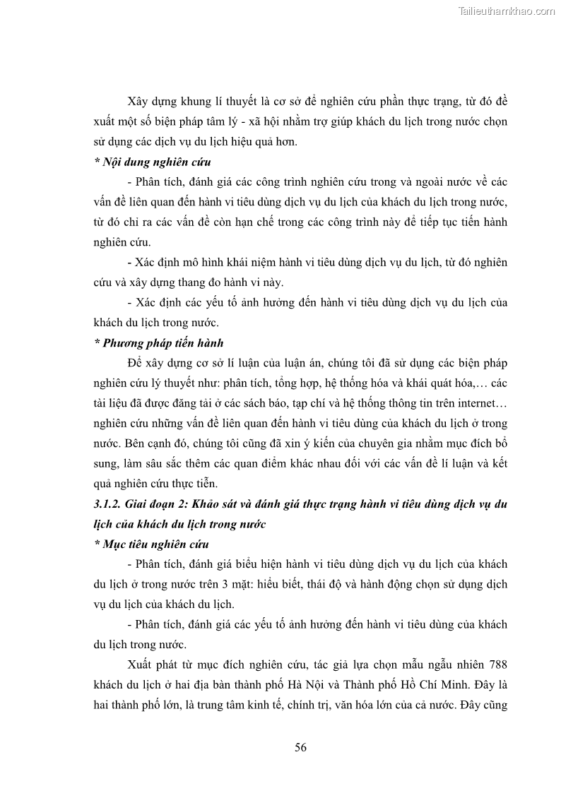 Luận án tiến sĩ tâm lý học Hành vi tiêu dùng của khách du lịch trong nước - 6 Trang 63