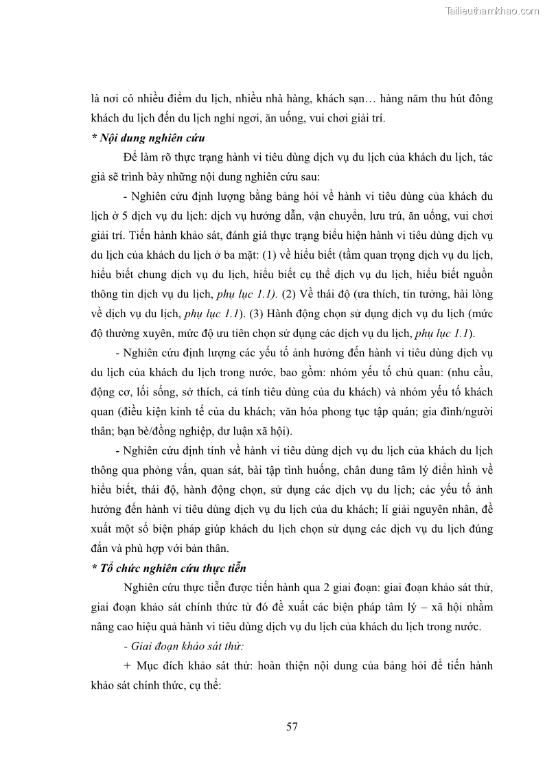 Luận án tiến sĩ tâm lý học Hành vi tiêu dùng của khách du lịch trong nước - 6 Trang 64