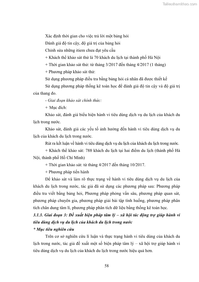 Luận án tiến sĩ tâm lý học Hành vi tiêu dùng của khách du lịch trong nước - 6 Trang 65