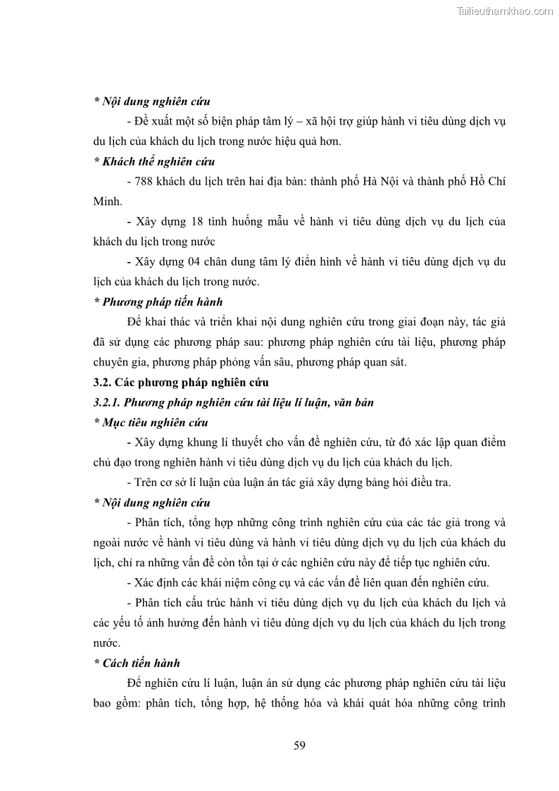 Luận án tiến sĩ tâm lý học Hành vi tiêu dùng của khách du lịch trong nước - 6 Trang 66