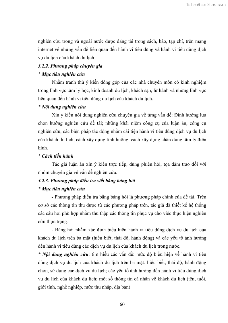Luận án tiến sĩ tâm lý học Hành vi tiêu dùng của khách du lịch trong nước - 6 Trang 67