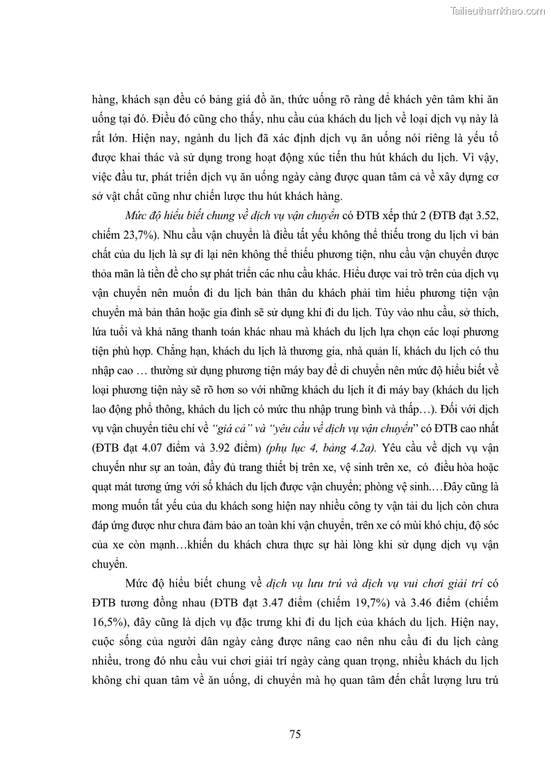 Luận án tiến sĩ tâm lý học Hành vi tiêu dùng của khách du lịch trong nước - 7 Trang 82
