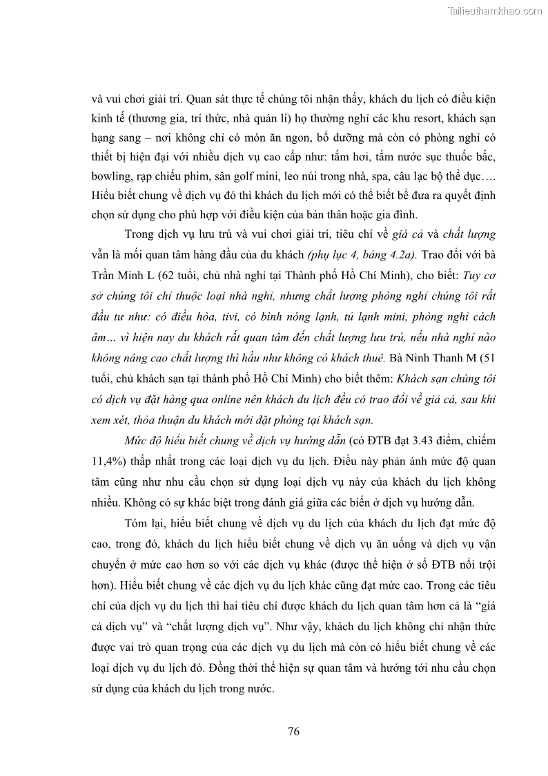 Luận án tiến sĩ tâm lý học Hành vi tiêu dùng của khách du lịch trong nước - 7 Trang 83