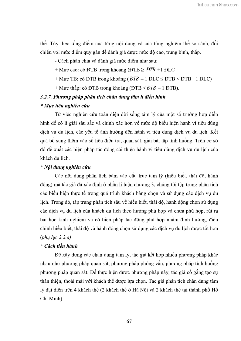Luận án tiến sĩ tâm lý học Hành vi tiêu dùng của khách du lịch trong nước - 7 Trang 74