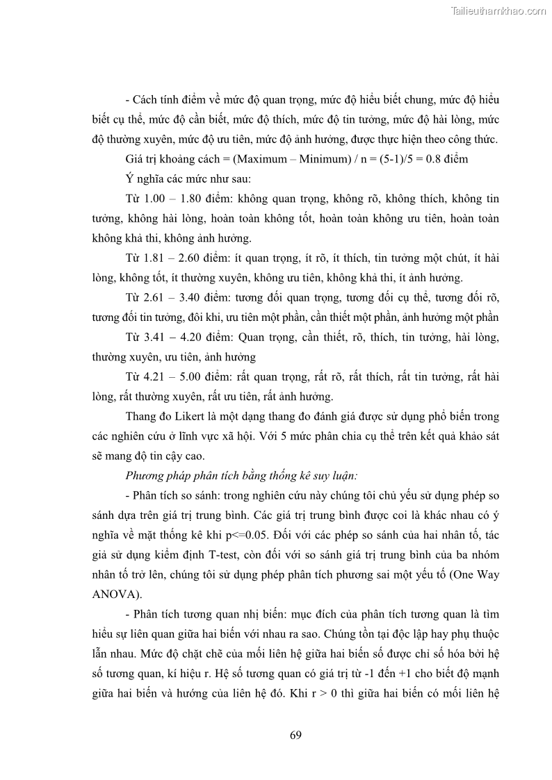 Luận án tiến sĩ tâm lý học Hành vi tiêu dùng của khách du lịch trong nước - 7 Trang 76