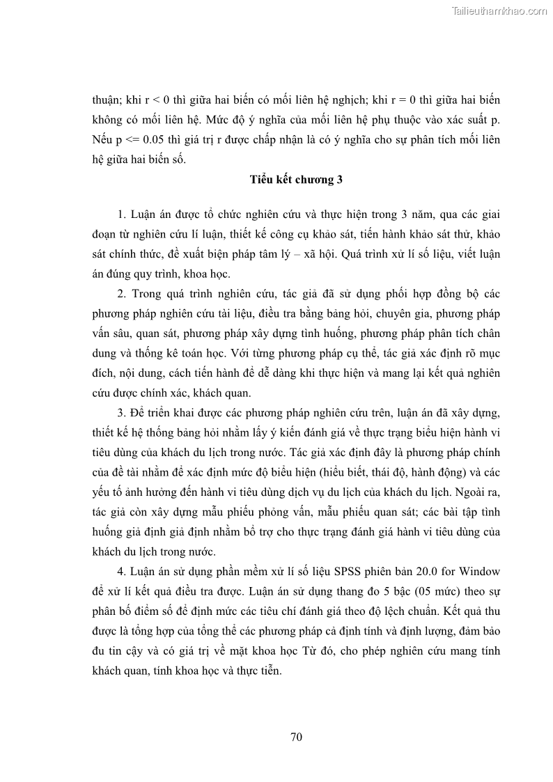 Luận án tiến sĩ tâm lý học Hành vi tiêu dùng của khách du lịch trong nước - 7 Trang 77