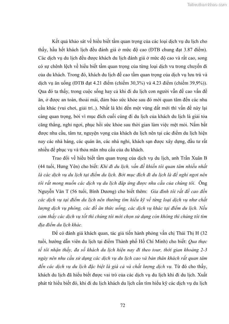Luận án tiến sĩ tâm lý học Hành vi tiêu dùng của khách du lịch trong nước - 7 Trang 79