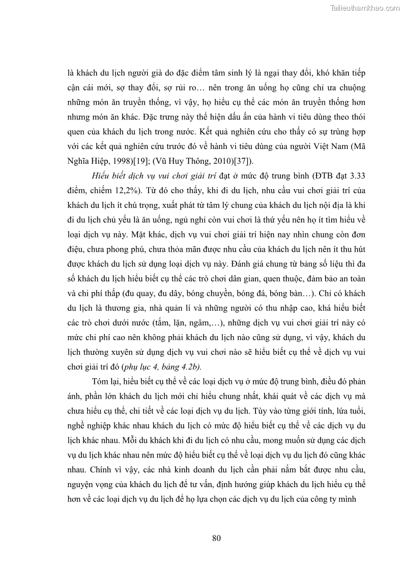 Luận án tiến sĩ tâm lý học Hành vi tiêu dùng của khách du lịch trong nước - 8 Trang 87