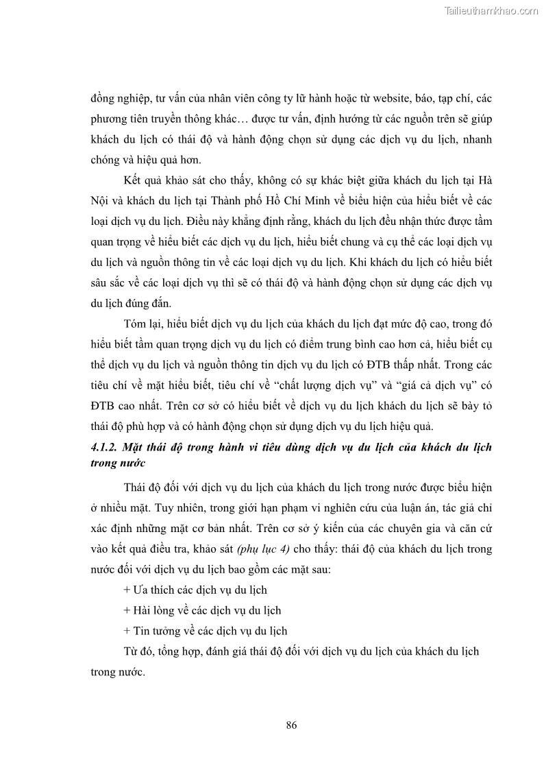Luận án tiến sĩ tâm lý học Hành vi tiêu dùng của khách du lịch trong nước - 8 Trang 93