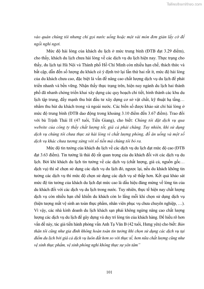 Luận án tiến sĩ tâm lý học Hành vi tiêu dùng của khách du lịch trong nước - 9 Trang 108