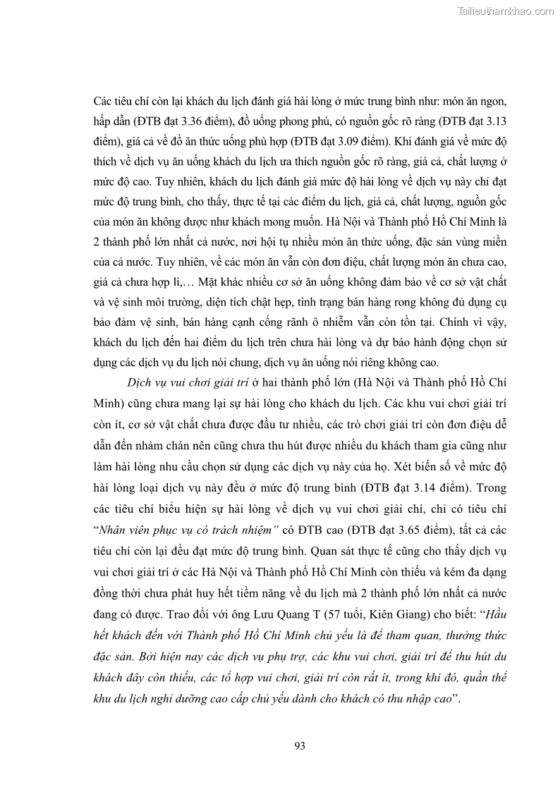 Luận án tiến sĩ tâm lý học Hành vi tiêu dùng của khách du lịch trong nước - 9 Trang 100