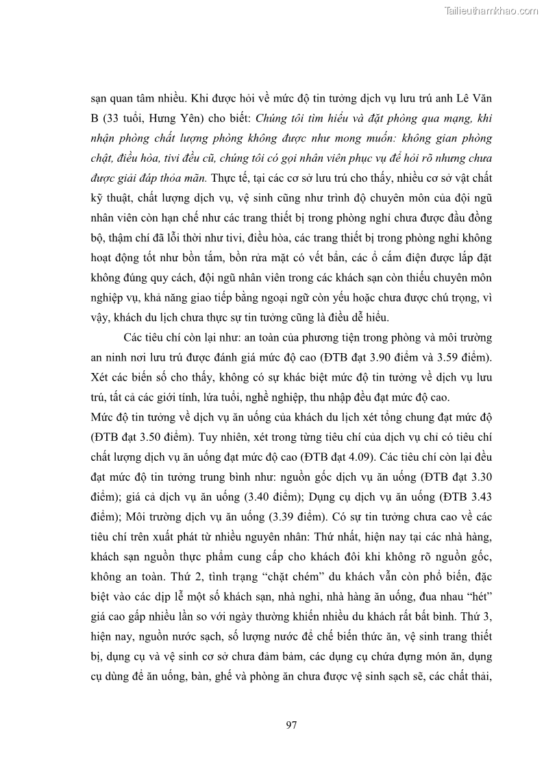 Luận án tiến sĩ tâm lý học Hành vi tiêu dùng của khách du lịch trong nước - 9 Trang 104