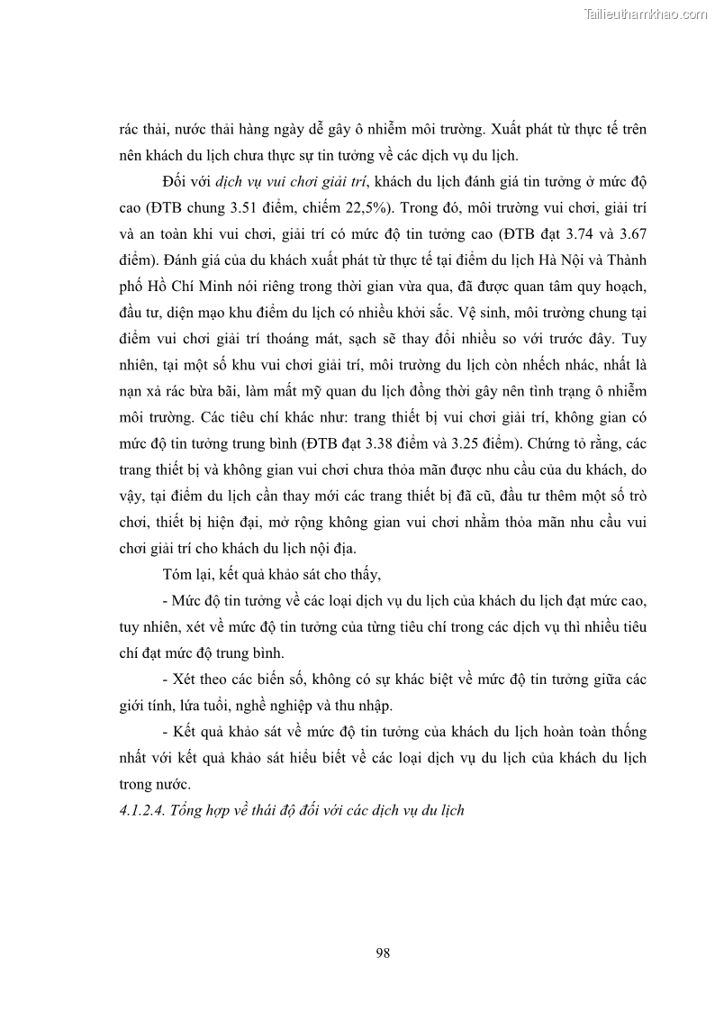 Luận án tiến sĩ tâm lý học Hành vi tiêu dùng của khách du lịch trong nước - 9 Trang 105