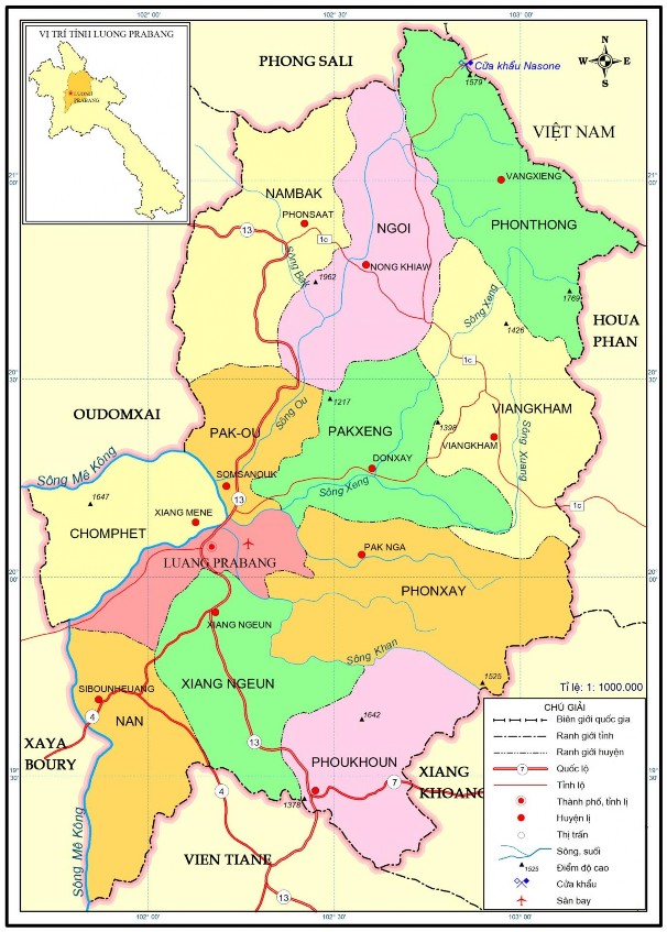 Hình 2 1 Bản đồ hành chính tỉnh Luang Prabang CHDCND Lào Biên vẽ Perng LORKAMANN 1
