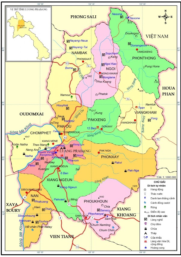 Hình 2 2 Bản đồ điểm tài nguyên du lịch tỉnh Luang Prabang Biên vẽ Perng 1